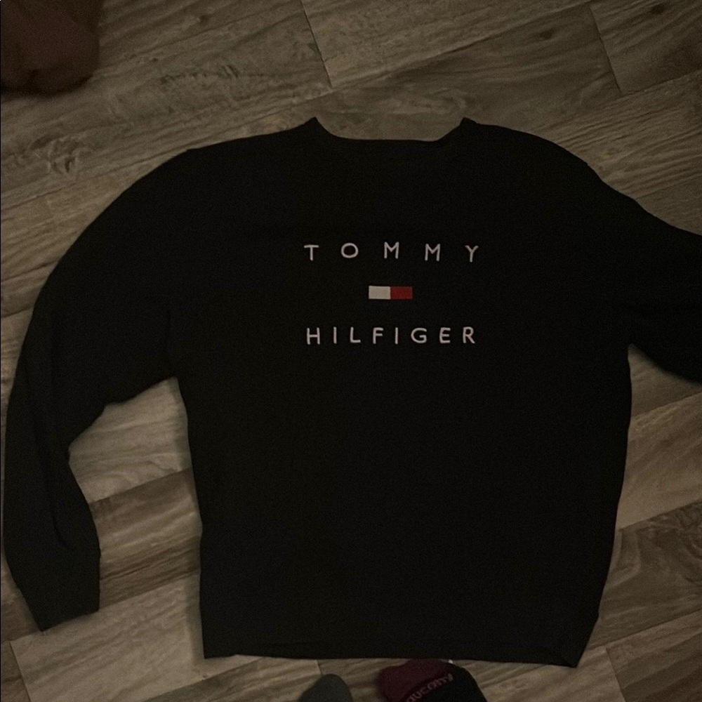 Tommy Hilfiger Black Crewneck Sweater for Men